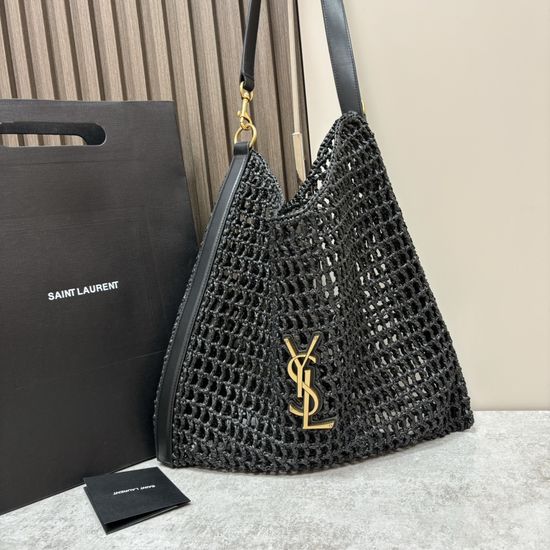 Yves Saint Laurent Oxalis Woven Shoulder Bag Golden Accent 781289