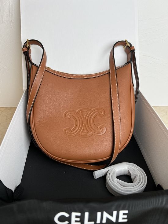 Celine HELOISE HOBO Classic Curved Body Leather Bag 7684