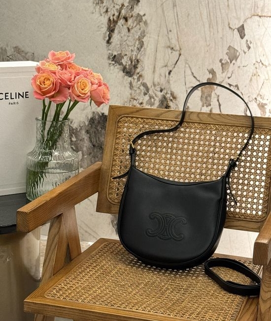 Celine HELOISE HOBO Curved Leather Shoulder Bag 117253
