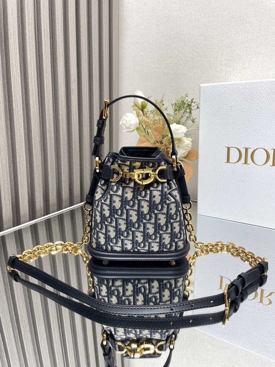 Christian Dior C’EST Christian Dior Blue Oblique Bucket Bag 4225