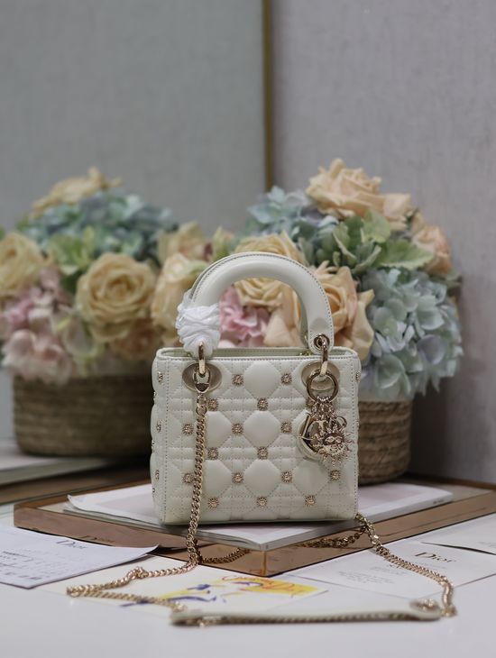 Christian Dior Lady Christian Dior Lambskin Chain Handbag 0505