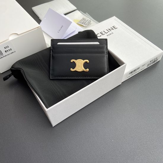 Celine TRIOMPHE Glazed Calfskin Card Holder 10L832CQH.04LU833