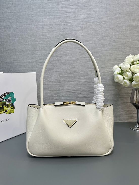 Prada Calfskin Leather Multi-Compartment Shoulder Bag 1BA444