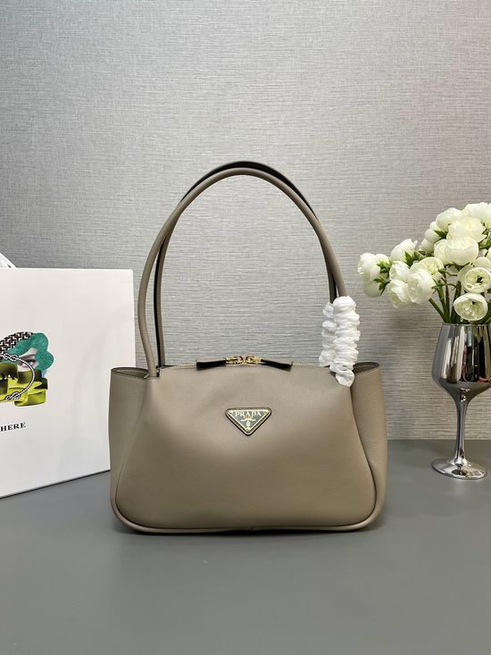 Prada Calfskin Leather Multi-Compartment Shoulder Bag 1BA444