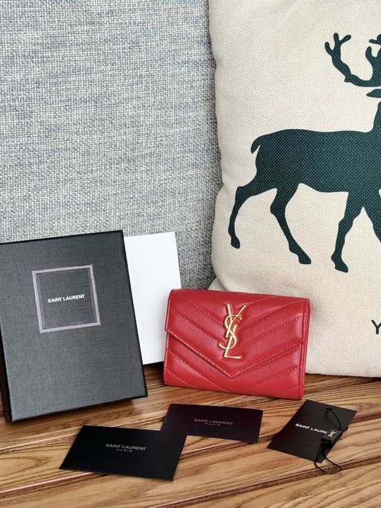 Yves Saint Laurent Caviar Leather Bifold Short Wallet 414404