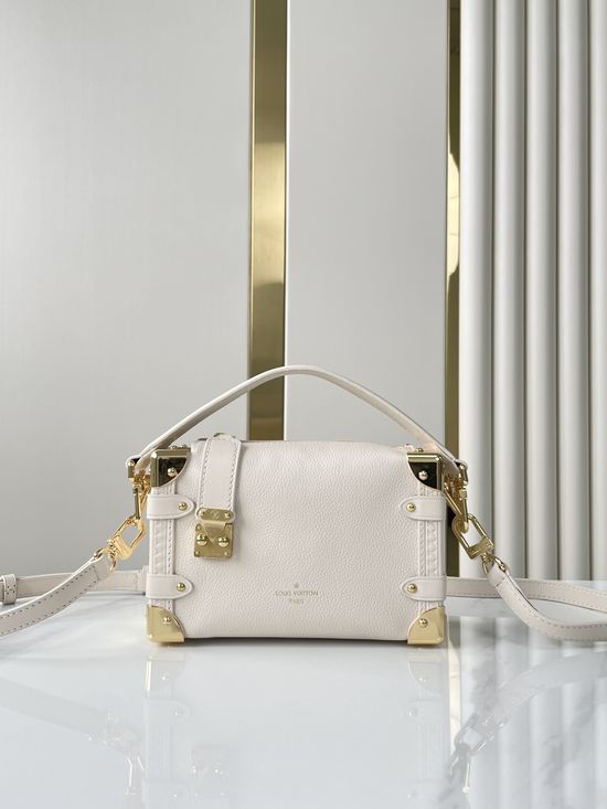 Louis Vuitton SIDE TRUNK White Leather Box Bag M23915