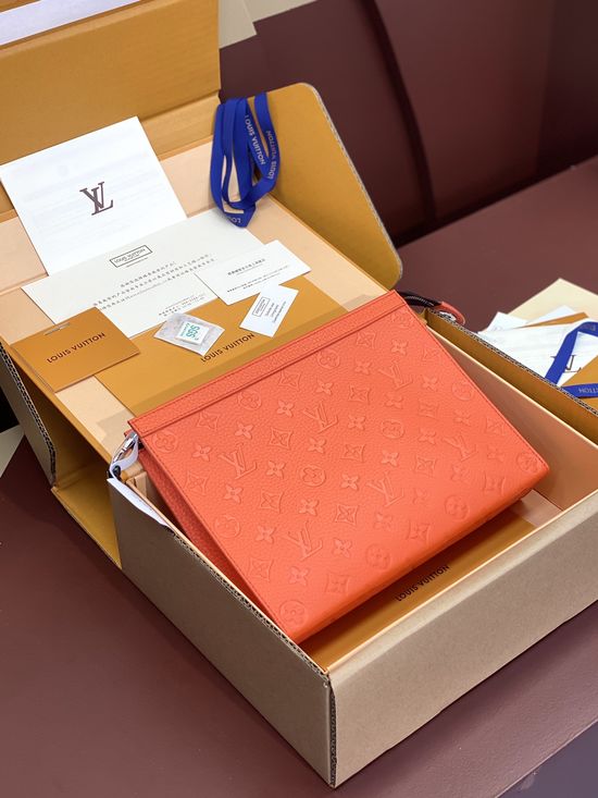 Louis Vuitton Pochette Voyage Orange Clutch M61692