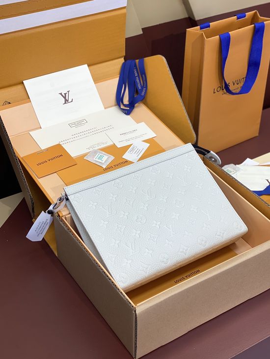 Louis Vuitton Pochette Voyage Handbag Taga Leather 5490