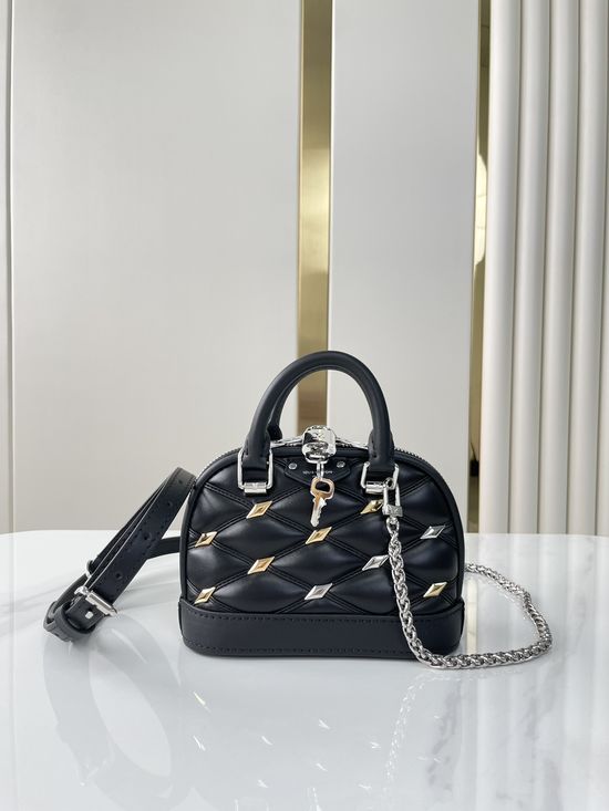 Louis Vuitton NANO ALMA Mini Leather Shell Bag M83019