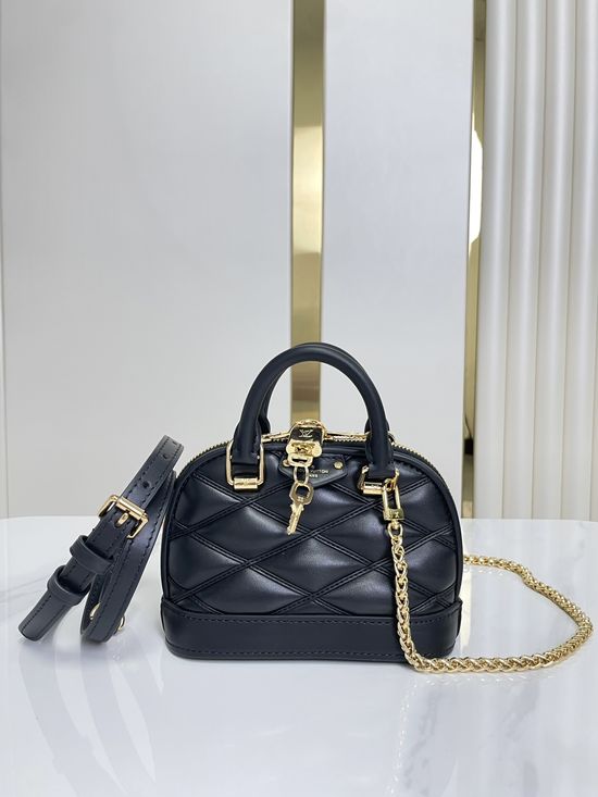 Louis Vuitton NANO ALMA Mini Leather Shell Bag M83048
