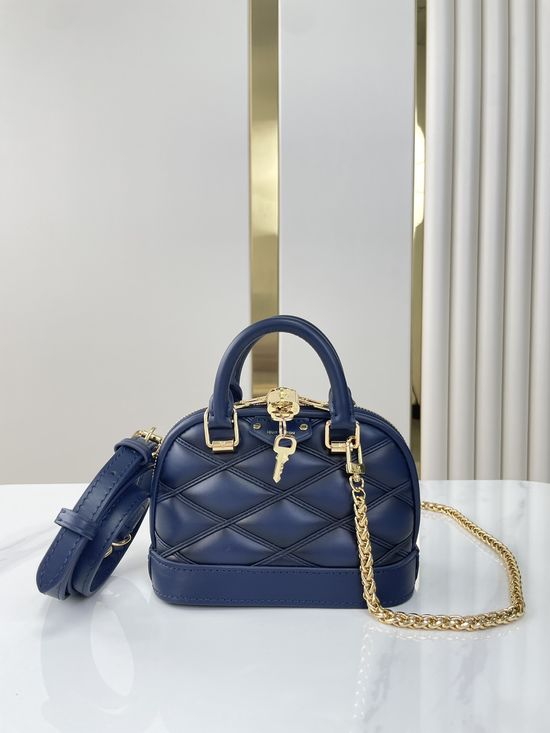 Louis Vuitton NANO ALMA Mini Leather Shell Bag M83048