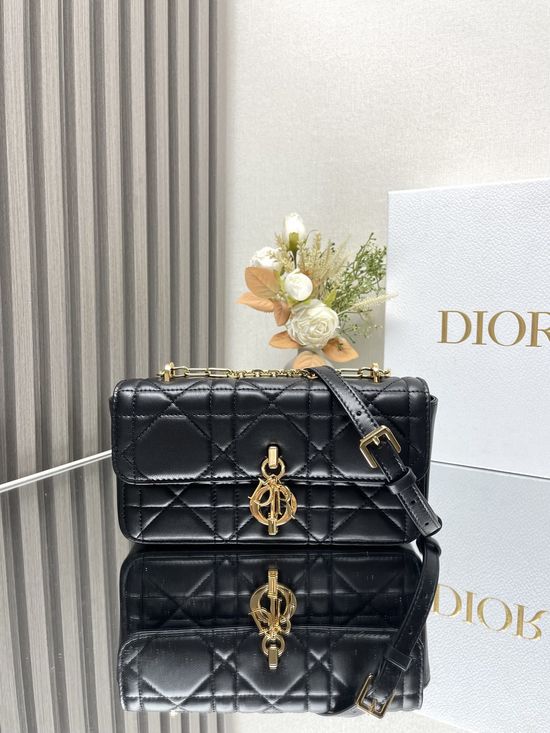Christian Dior Miss Daisy Chain Lambskin Bag 3300 Black