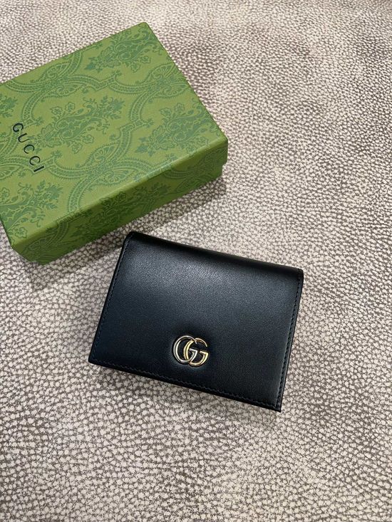 Gucci Double G Embellished Calfskin Card Wallet 790055