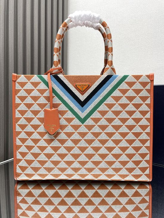 Prada Embossed Tote Bag 1BA356