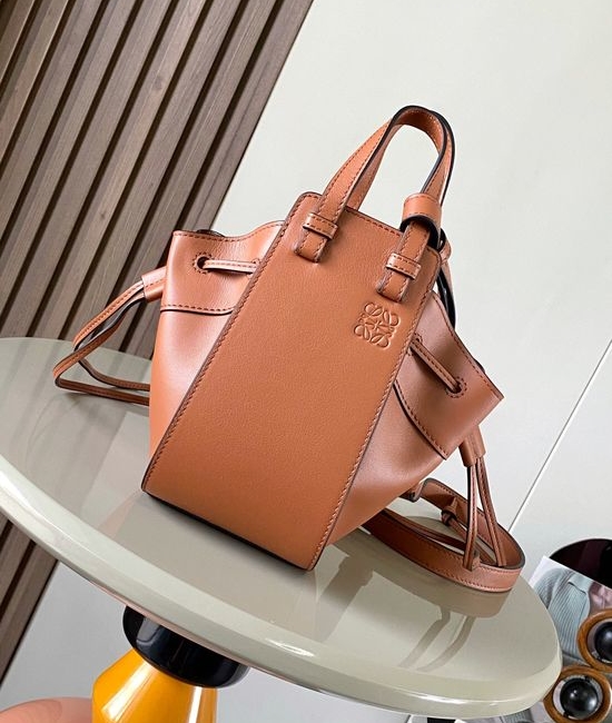Loewe Hammock Mini Grain Leather Drawstring Bag 9069