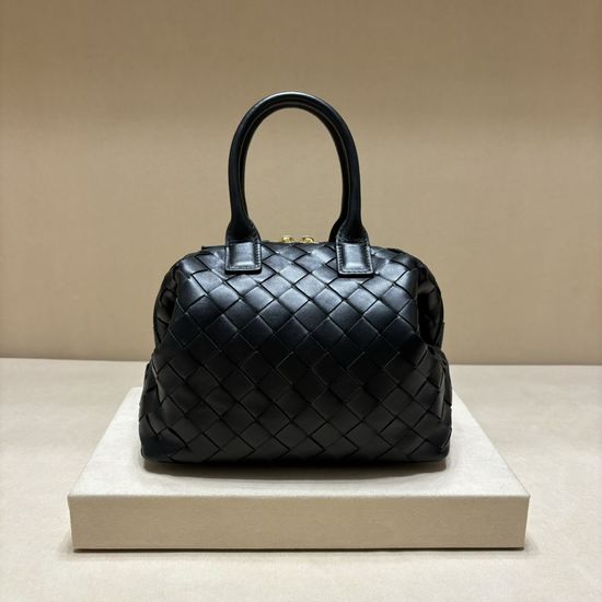 Bottega Veneta Intrecciato Woven Leather Bowling Bag 7460