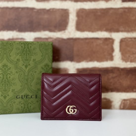 Gucci Leather Mini Coin Purse Burgundy 466492