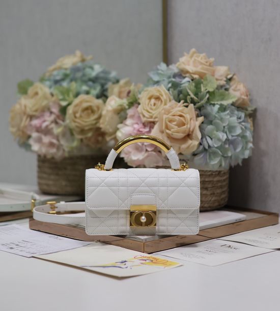Christian Dior Ange Elegant White Leather Bag 4401