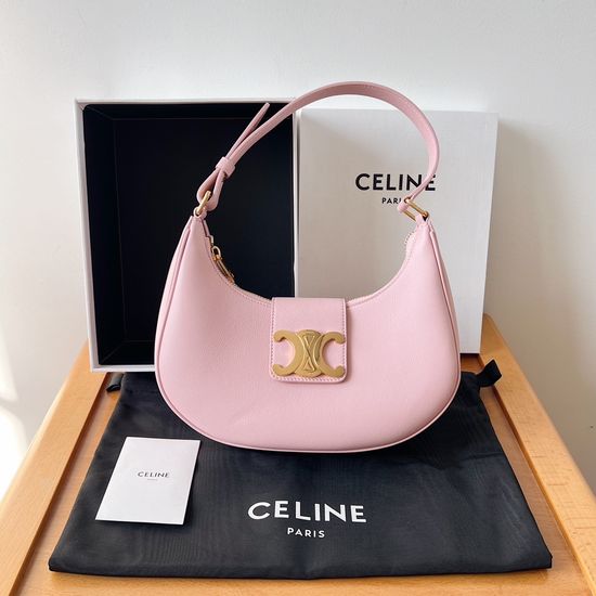 Celine AVA TRIOMPHE Leather Handbag with Metal Logo 114492BZJ.04LU