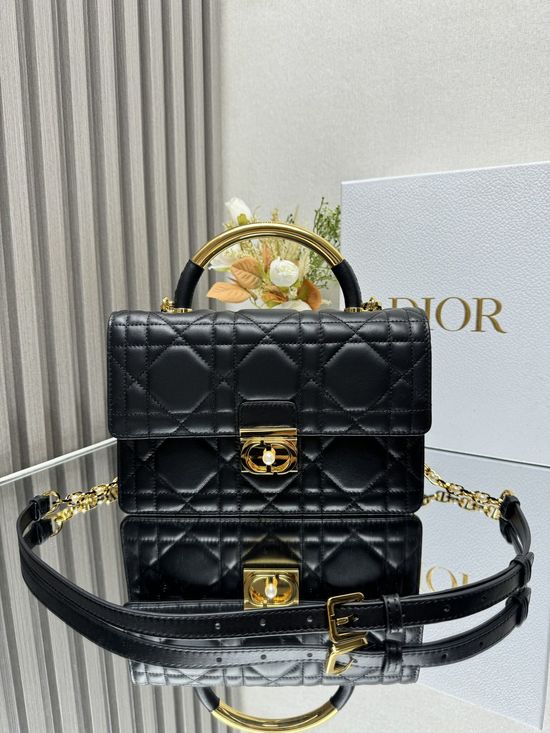 Christian Dior Ange Elegant Black Handbag 4402