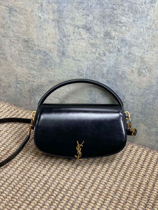 Yves Saint Laurent Black Toothpick Texture Elbow Bag Chic 4224