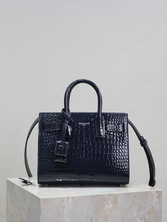 Yves Saint Laurent Sac De Jour Croc-Embossed Bag 392035