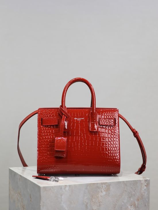 Yves Saint Laurent Sac De Jour Croc-Embossed Bag 392035