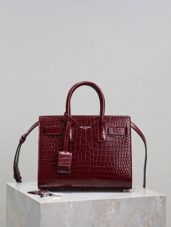 Yves Saint Laurent Sac De Jour Croc-Embossed Bag 392035