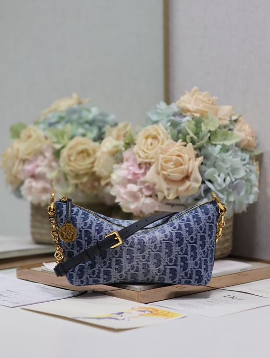 Christian Dior Christian Diorstar Hobo Denim Bag 3202