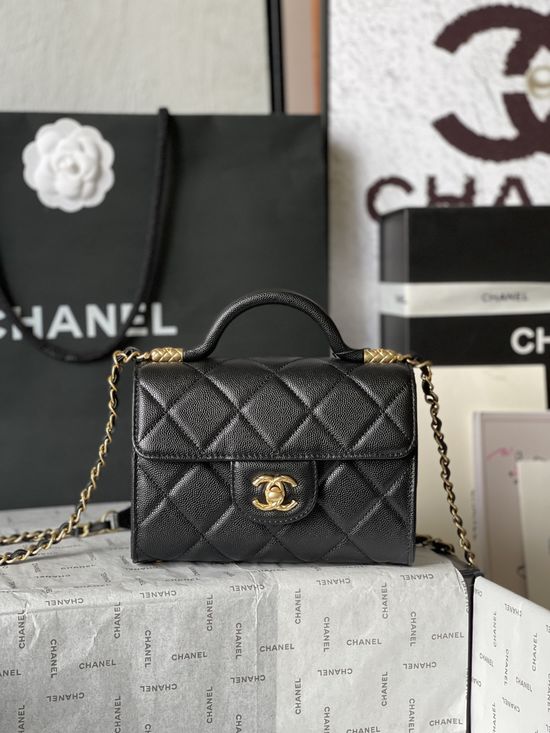 Chanel Caviar Leather Quilted Flap Bag AS4956