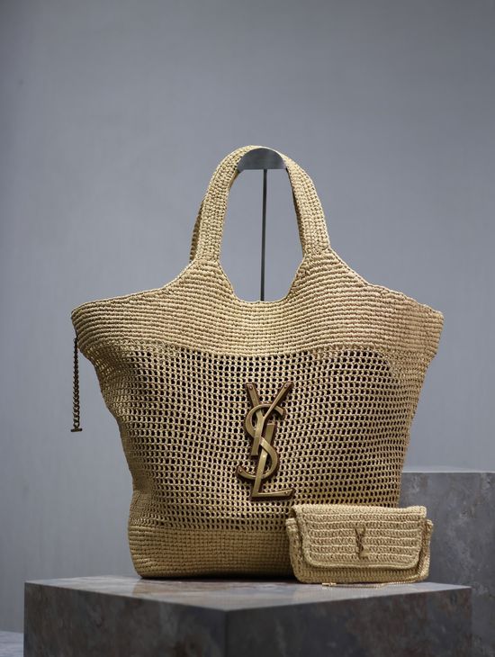 Yves Saint Laurent Icare Woven Shopping Tote 698651