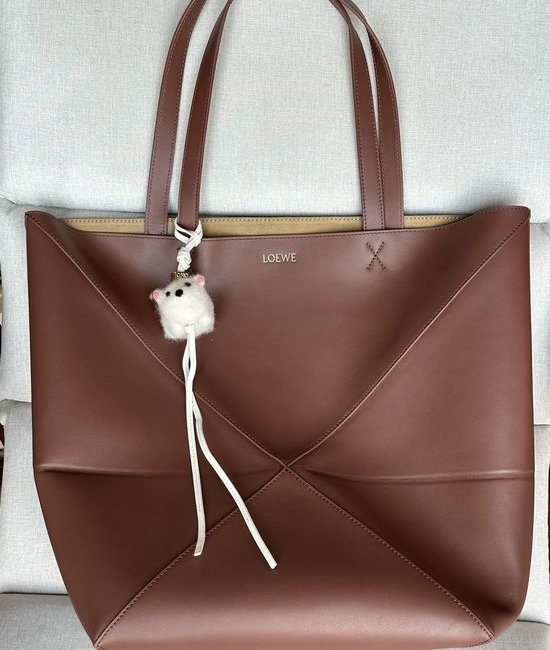 Loewe Puzzle Fold Brown Leather Tote Bag 1761
