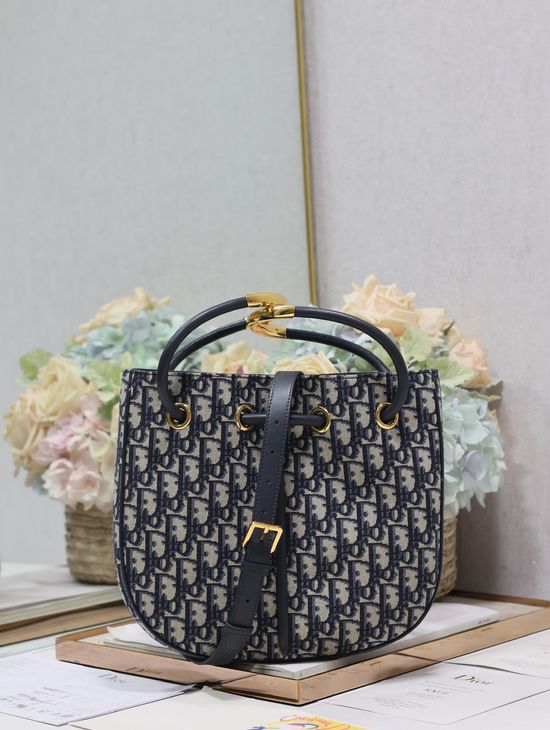 Christian Dior Nolita Blue Oblique Print 2312