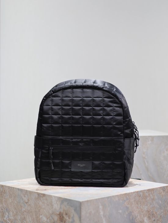 Yves Saint Laurent Checkered Nylon Shoulder Backpack 623698