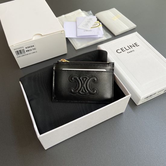 Celine TRIOMPHE Shiny Leather Card Holder 10K58304EMJ