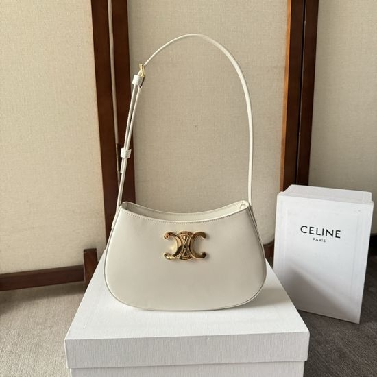 Celine TILLY Glossy Leather Shoulder Bag with TRIOMPHE Trim 115703