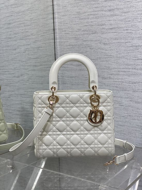Christian Dior Lady Series Classic White Shoulder Bag 6605