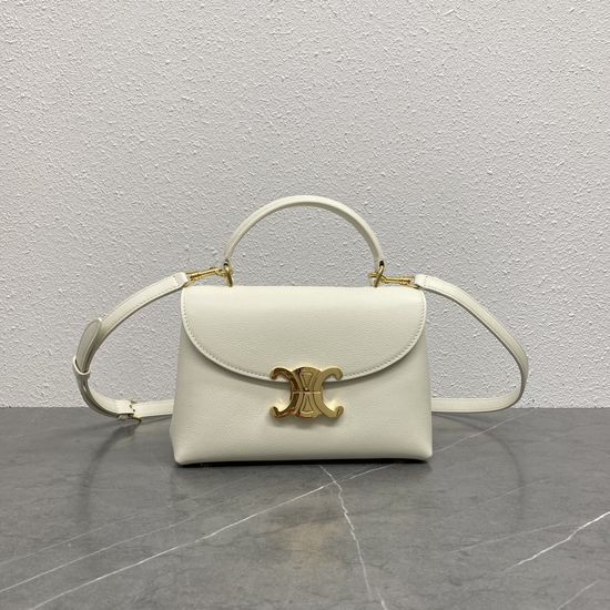 Celine Triomphe Kelly Handbag 118113 White