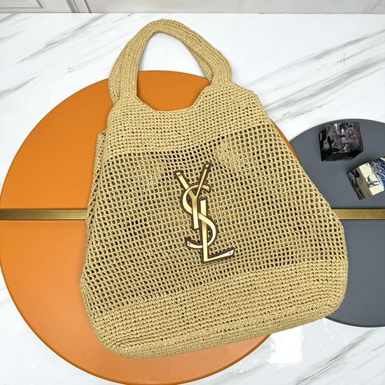 Yves Saint Laurent ICARE Woven Raffia Tote 11889