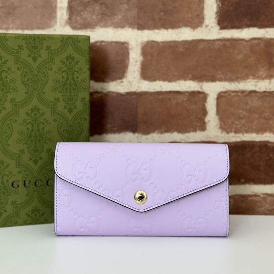 Gucci Original Leather Purple Embossed Clutch 772791
