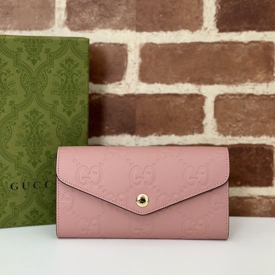 Gucci Original Leather Pink Embossed Clutch 772791
