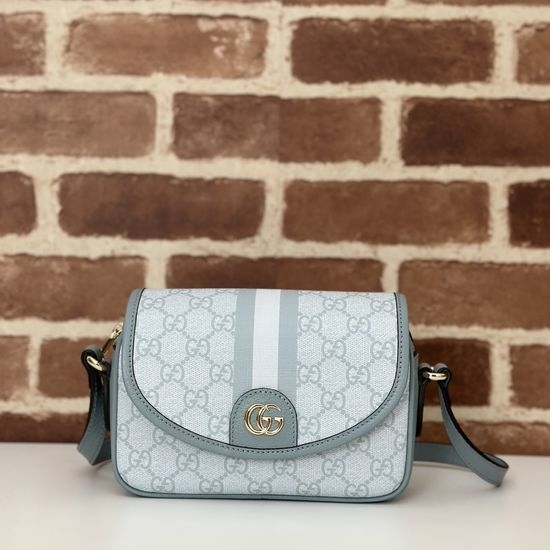 Gucci Handbag Grey Blue 772239