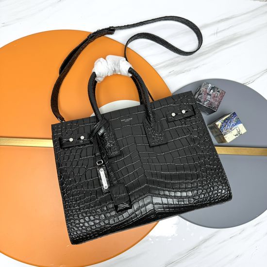 Yves Saint Laurent Sac De Jour Crocodile Texture Bag 464960E