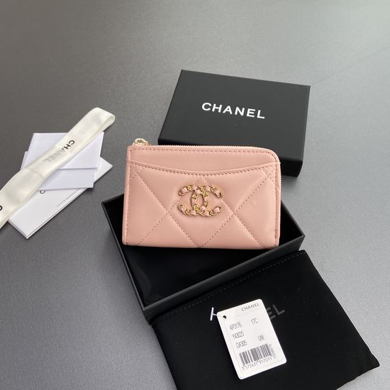 Chanel Quilted Card Holder Zipper Pocket 3176