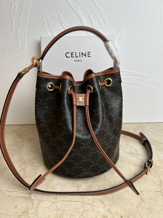 Celine CLARA Printed Cowhide Bucket Bag 116882