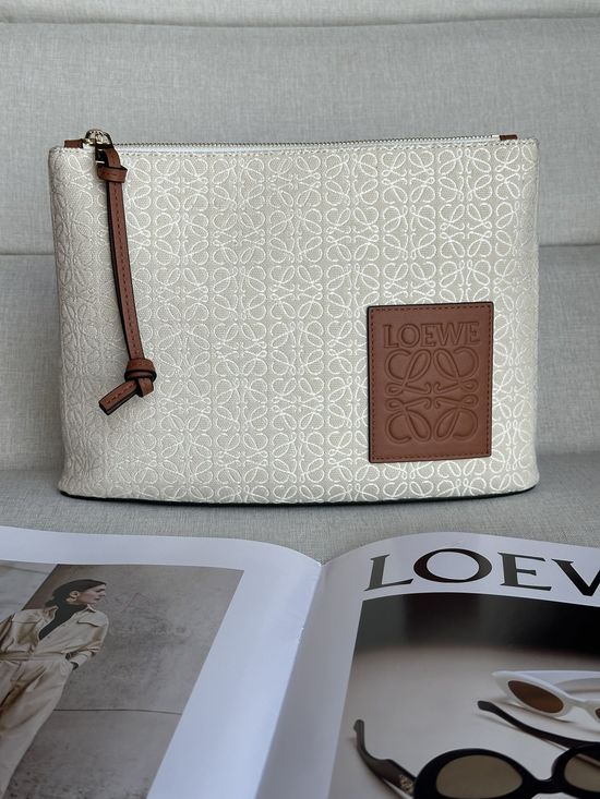 Loewe Anagram Jacquard Leather Zip Pouch 202