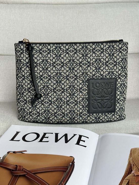 Loewe Anagram Jacquard Leather Zip Pouch 202