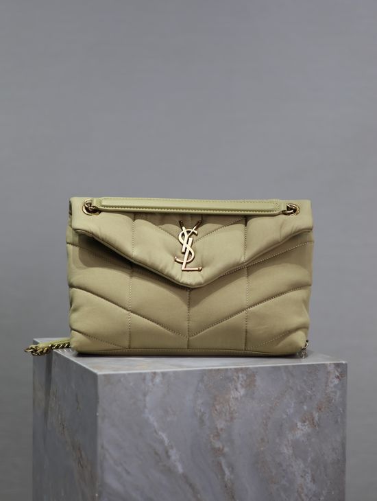 Yves Saint Laurent Loulou Puffer Linen Blend Shoulder Bag 577476