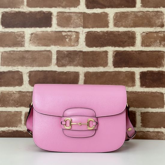 Gucci 602204 Pink Leather Shoulder Bag