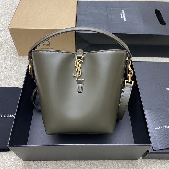 Yves Saint Laurent LE 5A7 Series Small Bucket Bag in Light Green 749036